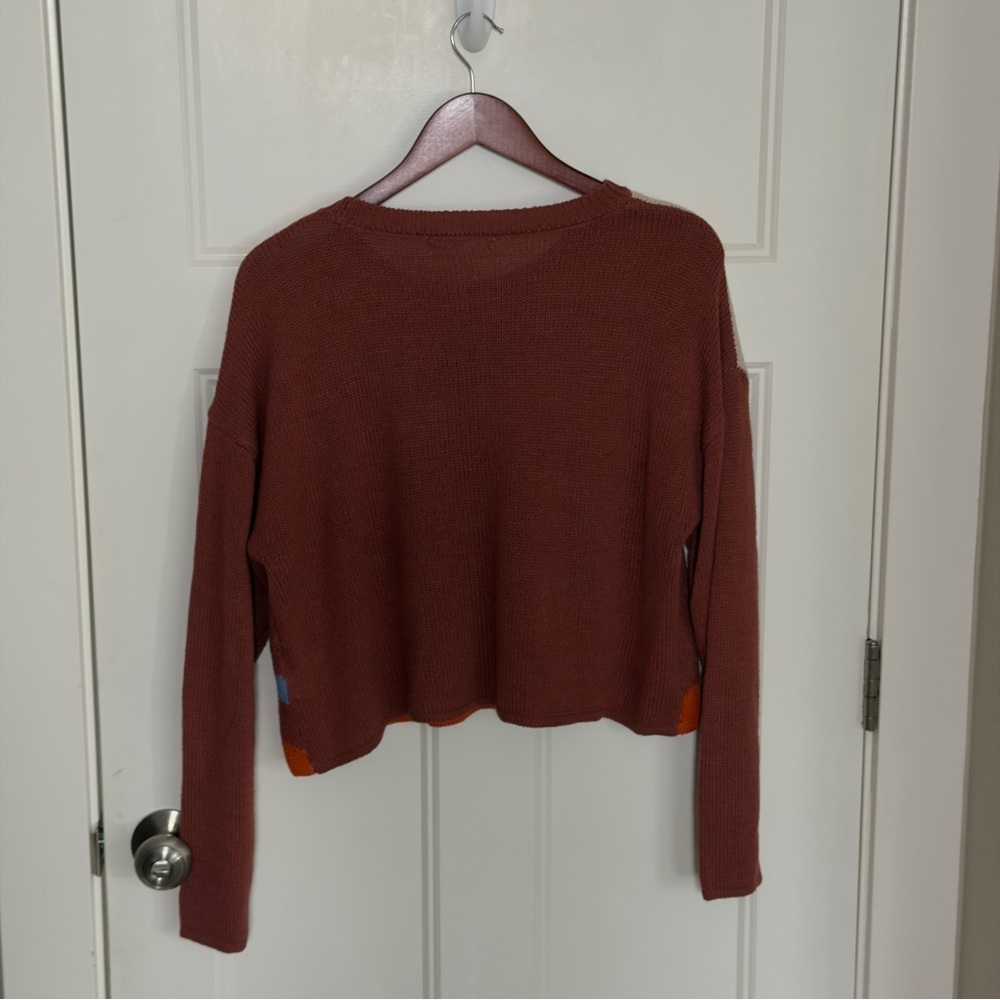 Earthy Landscape Scene Crop Sweater - Picture 6 of 7